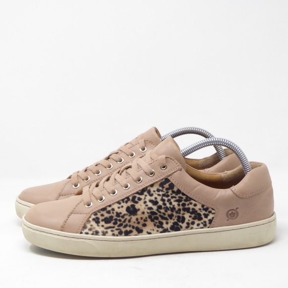 Born Sur Cheetah Print Leather Sneakers Women's Size 10M Pink Brown Lace Up - Picture 4 of 9